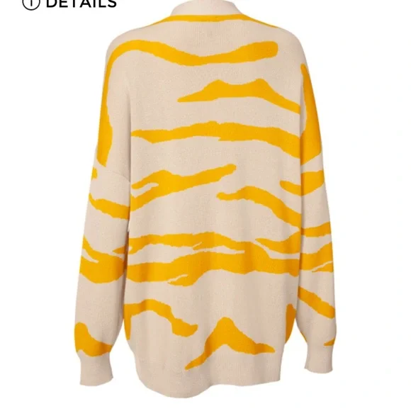 Cabi Roar Cardigan, Size Small, Yellow/Cream - Picture 2 of 10